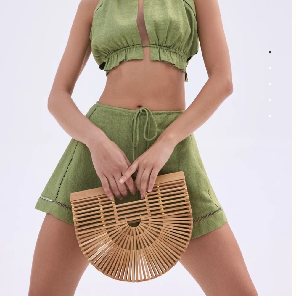 Cult Gaia bamboo arc clutch